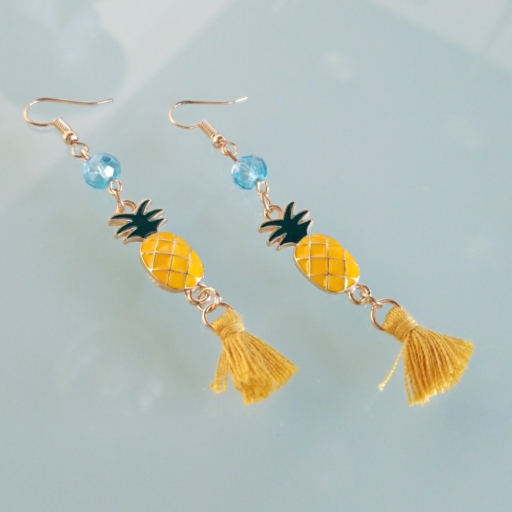 Dangly Pineapple Earrings - Picture 2 of 3